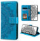 CASEONJAN Handyhülle für Samsung Galaxy A50 / A50S / A30S Hülle, PU Leder Klapphülle mit [Kartenfach], Flip Case Handytasche Prägung Schutzhülle für Samsung A50 / A50S / A30S (Blau)