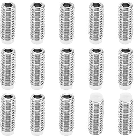 PATIKIL M4x10mm Nylon Tip Grub Screw, 15 Pack Metric Hex Socket Head Cup Point Anti Slip Set Screws Internal Hex Drive Hardware, 304 Stainless Steel