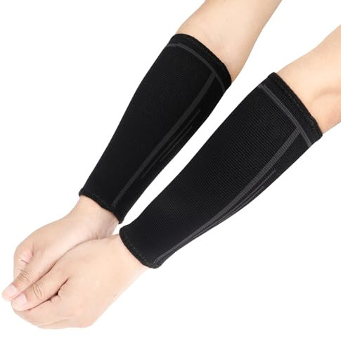 KALIONE 2 Paar Volleyball-Armstulpen, Volleyball-Armpolster, schwarze Volleyball-Ellenbogenschützer, Unterarmschützer, Volleyball-Kompressionsmanschetten für Frauen, Teenager, Mädchen, mittlere Größe,
