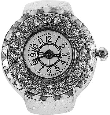 IMIKEYA Fingeruhr Elektronische Ringuhr Uhr Mit Funkelnder Steindekoration Ringuhren Für Damen