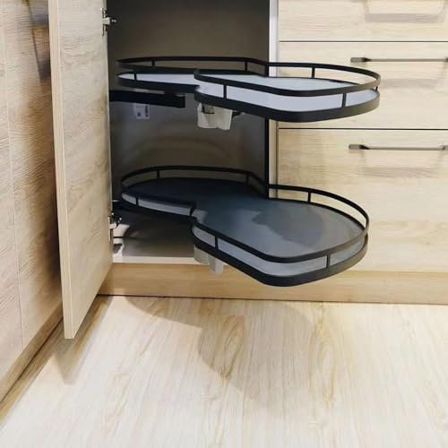 Carrousel d'angle de Cuisine, Organisateur Coulissant d'angle Aveugle, Rangement Coulissant pour Placard d'angle, Hauteur Réglable pour Armoire de 36 Pouces/900 Mm