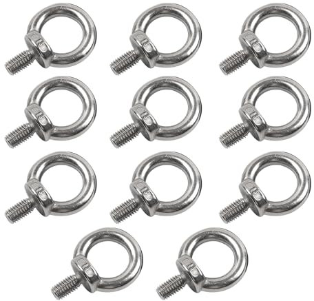 11 boulons à œillet M8, boulon à anneau, anneaux à vis, fileté mâle en acier inoxydable 304 boulon à œillet, pour boulon à œillet pour fixation et suspension