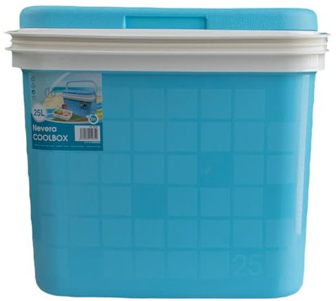 KROWN - Nevera Portátil Térmica, Color Azul Pastel, Polipropileno, Ideal para Actividades al Aire Libre en el Jardín, Camping, Barbacoas, Picnic, Playa, Capacidad 25L