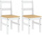 vidaXL Essstühle 2 STK., Holzstuhl Stuhl für Esszimmer Küche, Esszimmerstuhl Küchenstuhl Massivholz, Restaurantstuhl Hotelstuhl, Weiß Kiefer