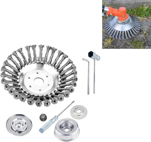 Indestructible Trimmer, 6/8 Inch Indestructible Trimmer Head, Cut Everything in Seconds, Indestructible Weed Trimmer, with Universal Adapter Kits (8 Inch)