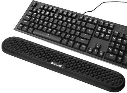 ELZO Wrist Rest for Keyboard, Soft Memory Foam Wrist Support Pad, Non-Slip & Ergonomic, Relieves Wrist Pain, Black
