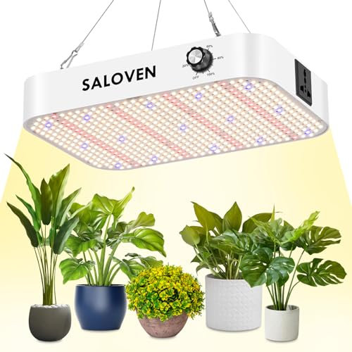 SALOVEN LED Grow Light, Vollspektrum Pflanzen LED Licht mit Dimmbarer Funktion und Hohe PPFD und IR Eigenschaften, Vollspektrum P100W Pflanze Wachsen Lich fur Indoor Zelte Wachsen, Saatgut Keimung