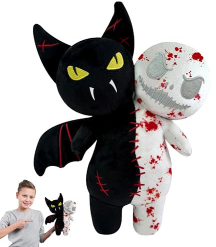 POPOYU 30CM Fledermausgeist Kissen, Neue Kreative Niedlich Gruselige Puppe, Dekoratives Kissen für Kinder Weihnachten, Geburtstagsgeschenke Weiches Bett/Sofa Dekorationen