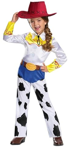 Koongso Woody Jessie Deluxe-Kostüm-Set für Kinder, Cowboy-Cowgirl-Overall mit Hut für Jungen, Mädchen, Kinder, Halloween, Cosplay, Party, Einteiler, Bühnenverkleidungs-Outfit