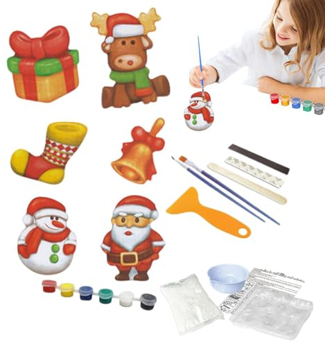 jlceh Kit de peinture d'art et d'artisanat, kit de peinture en céramique | Peinture sur plâtre en céramique,Peinture sûre avec des kits d'eau Kits d'artisanat pour garçons filles