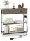 COSTWAY Table Console 2 Tiroir, Console Entrée 2 Prises, 1 USB, 1 Type-C, 3 Étagères en Treillis Métallique, Console Meuble Industrielle Métal pour Salon, Couloir, Chambre (Gris chêne)