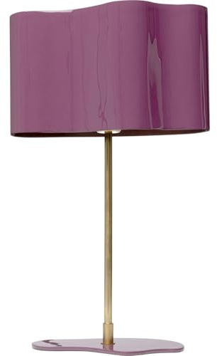 Kare Design Tischlampe Cloudy Oval Pflaume, 49cm Höhe, Violett, Lila, Edelstahl, Moderne Tischleuchte, Büro, Wohnzimmer, keine Leuchtmittel inklusive, 49x30x17 cm (HxBxT)