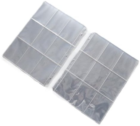 REDORELA Pocket-Sleeves-Transparent Pack of 20 Card-Binder 360 Pockets for A4 3 Rings Top Loading 9 Compartments Double-Sided Album Protection Refill Pages Dimensions of 9 x 11.3 (Large 360 Slots)