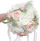 SWLECA Ramo De Flores para Novia - Bouquet di rose finte bianco avorio, elegante composizione floreale per damigella d'onore o decorazione di nozze (rosa chiaro)
