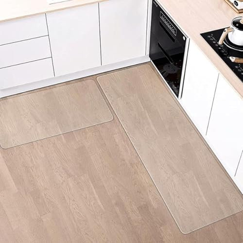 Bürostuhlunterlage Bodenschutzmatte PVC, Bodenmatte Stuhlunterlage Transparent, Teppichbodenschutz Stärke 1 mm, Bodenschutzmatte für Hartböden Büro, Küche(Transparent - 1 mm,30 cm × 50 cm（ 12'' x 20''