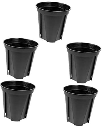 POPETPOP 5St Grüner Dill-Blumentopf aus Kunststoff Blumendekor Pflanzkübel für den Kindergarten Anlage plastikblumen im Topf blumenbank für draußen zarte Blumenhalter Pflanzenbehälter Black