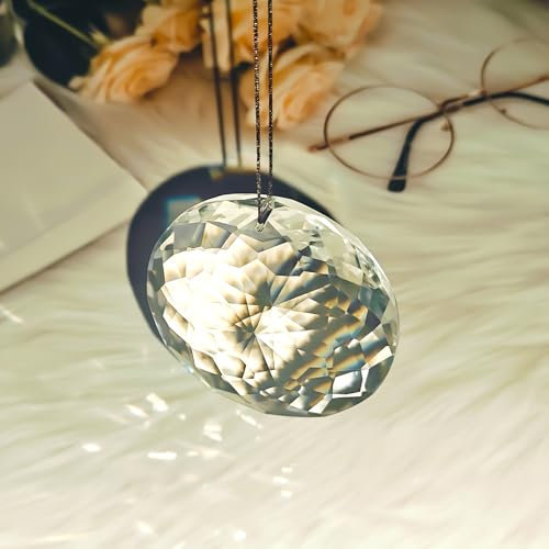 75 mm Atrapasueños de Cristal, Colgante de Cristal Facetado para Ventana Grande, Atrapasoles Cristals Colgante, Adorno de Arco Iris, Atrapasueños de Cristals Bauhinia Facetado, para Jardín y Casa