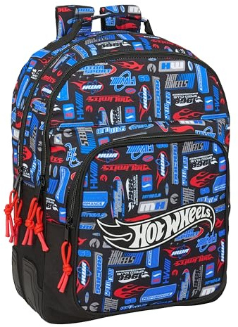 safta HOT WHEELS Schulrucksack für Kinder, ideal für Kinder verschiedener Altersgruppen, bequem und vielseitig, Qualität und Widerstandsfähigkeit, 32 x 15 x 42 cm, bunt, M, Casual