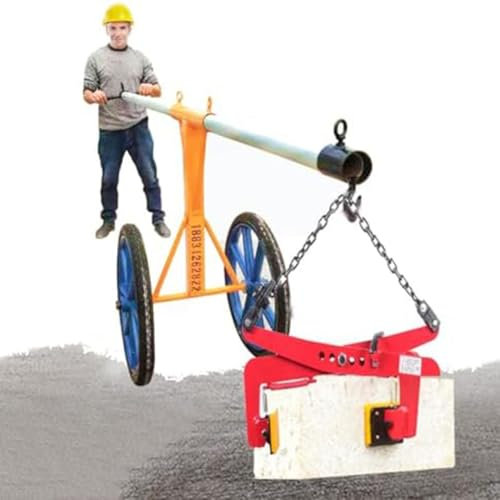 Concrete Curbs Lifting Clamp, Heavy Duty Stone Carrying Clamps - Kerb Tongs Curb Chain Pliers Lifter for Rock Granite Slab - Adjustable Opening Vertical Stone Plate Clamp,72-91cm
