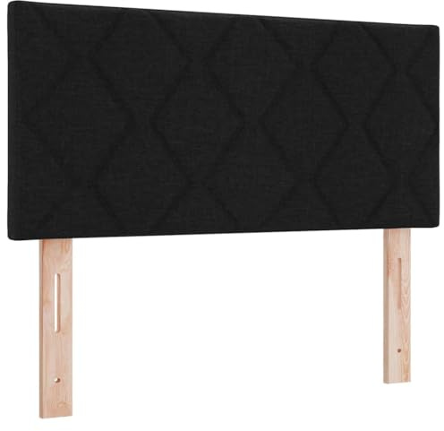 vidaXL Stoffkopfteil Geometrisch mit Kopfteil Schwarz 90 cm Stoff, Verstellbares, modernes rechteckiges Polsterkopfteil, stylisches, platzsparendes Design für Dein Schlafzimmer