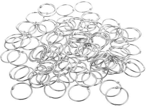 OSALADI 70Stücke Buchringe Wiederverwendbare Loseblatt Ringe Stabile Notizblockringe DIY Schlüsselanhänger Ringe für Kreatives Basteln und Organisation Innendurchmesser