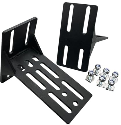 Folpus 2X Markisenhalterung aus robustem Edelstahl mit Schrauben, Ersatzteilzubehör, Outdoor, Schwarze L-förmige Dachgepäckträger-Montagehalterung