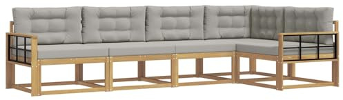 vidaXL Outdoor-Sofagarnitur 4 pcs Weiß und Hellgrau Polyester, Moderne Terrasse, langlebige Outdoor-Möbel, wetterfeste Lounge, gemütliches Sofa, vielseitige Pool-Couch
