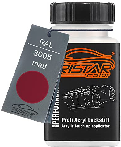 RAL 3005 Weinrot matt Lackstift | Lackfläschchen mit Pinsel, 50 ml, schnelltrocknend