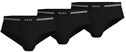 BOSS Herren 3 Pack Pure Cotton Briefs Slip, New Black, Medium