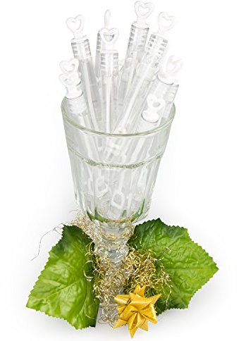 Seifenblasen Set in Herzform 48 Stück - Weiß - Wedding Bubbles als Dekoration oder Gastgeschenk für Hochzeiten - Grinscard