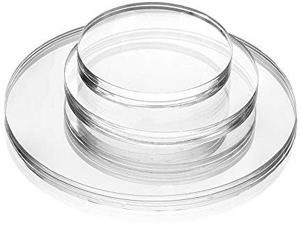 Corte redondo de cristal acrílico, diámetro de 100 mm, 5 mm de grosor, corte circular de acrílico como placa de cristal acrílico transparente, lámina por ambos lados, protección UV probada, resistente