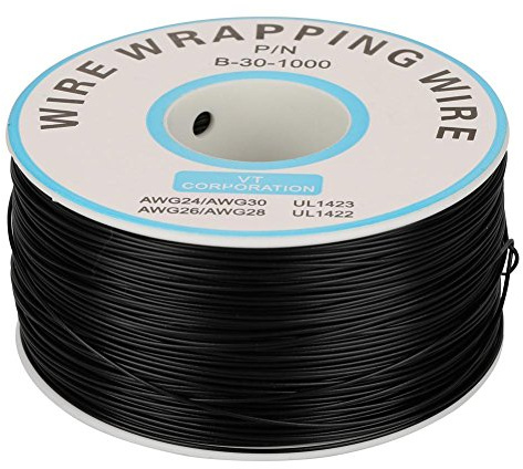 Kupferdraht, 1 Rolle Kupferdraht Litze 30AWG Kabel Kupferkabel Drahtwicklung Kupferlitze 0,25 mm Kerndurchmesser Kabel AWG 30 Wire(Schwarz)