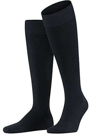 FALKE Herren Kniestrümpfe Energizing Wool M Kh Wolle Baumwolle mit Kompression 1 Paar, Blau Dark Navy 6370, 45-46