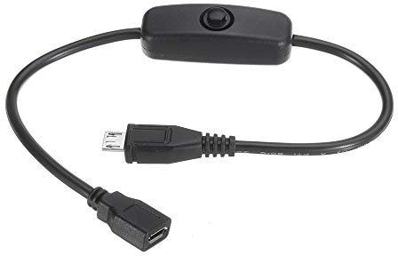 Boubou 5Pcs 5V / 2.5A Micro USB Cable De Alimentación De Extensión Hembra A Macho con Interruptor De Encendido/Apagado para Raspberry Pi