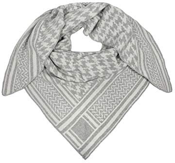 Zwillingsherz Dreieckstuch Stola Schal mit Kaschmir und Wolle für Damen Mädchen - Hochwertiges Cashmere Halstuch im Hahnentritt Muster Motiv - Damenschal für Sommer Herbst Winter