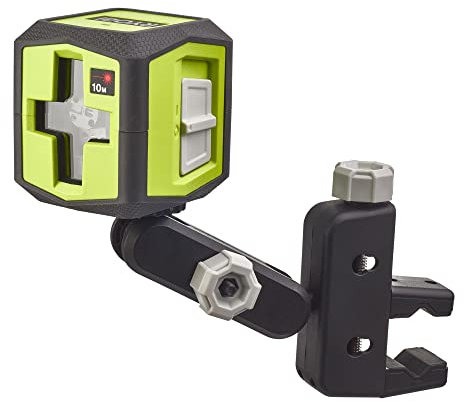 Ryobi RBCLLR1 Livella Laser a Croce Color Rosso con 2 Linee Simultanee, per Distanze Fino a 10m, Autolivellante, con LED di Indicazione Fuori Asse