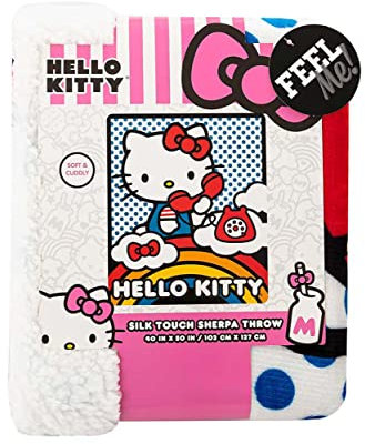 Northwest Hello Kitty, coperta in sherpa effetto seta, 101,6 x 127 cm, sul telefono