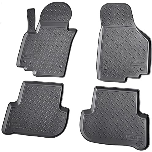 Recambo 3D Gummi Fußmatten kompatibel für VW Tiguan | 5N | BJ 2007-2016 | Auto Gummimatten | Passgenau | mit Rand | schwarz