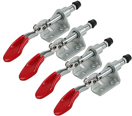 Sweieoni Schnellspanner Set 4 Stücke Kniehebelspanner Knebelklemme Push Pull Toggle Clamp Waagrechtspanner Push Pull Action Handwerkzeug Leichte Schnellspanner Werkzeug