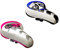 Resul Kindersattel 20-24 Zoll mit Motiv 230x155 mm Blau Pink inkl. Sattelkloben (Blau-Weiss, 230x155)