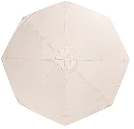 DOITOOL Coperture per ombrelloni da giardino di ricambio 3x3 Metri 8 stecche UV Protezione Parasole Copertura per Ombrellone da terrazzo e Esterno ( Beige, senza Supporto )