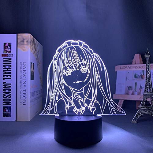 Manga-förmige LED-Lampe in 3d Kurumi Tokisaki Thema Indoor Dekorative Illusionslicht Ideal als LED-Geburtstagsgeschenk-16 Farbe mit Fernbedienung
