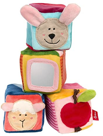 SIGIKID 42782 Würfel Set PlayQ Mädchen und Jungen Babyspielzeug empfohlen ab 3 Monaten mehrfarbig