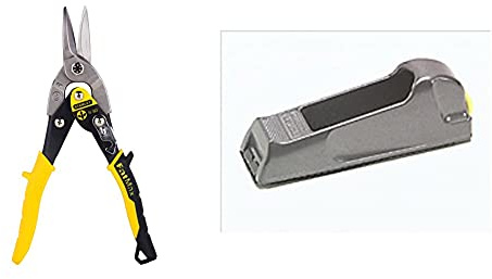 Stanley Aviation Snips – Straight Cut (2-14-563) & Metal Body Surform Block Plane 5 21 399
