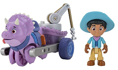 Giochi Preziosi Dino Ranch Miguel & Tango, Fahrzeug mit Dinosaurier und hoher Figur ca. 7,5 cm, TV, für Kinder ab 3 Jahren, DNA03300, wertvolle Spiele