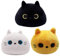 Tittaty 3 Stück Katze Plüschtier Kuscheltier Katzenkissen Weiches Stofftier Kopfkissen Plüsch Christmas Toy Weihnachten Geburtstagsfeier Geschenke Dekoration 10cm (Orange/Weiß/Schwarz)