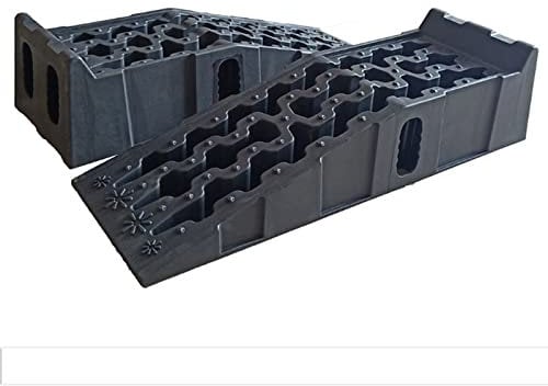 LENJKYYO 2X Auffahrrampe Schwerlast Hebebühne 7T Rampe Auto KFZ Auffahrt Plattform Auffahrrampen Set Laderampe Auto-Rampen Kunststoff Autoreifen Anti-Rutsch Stabilisierung für SUV bis 7257kg/Paar