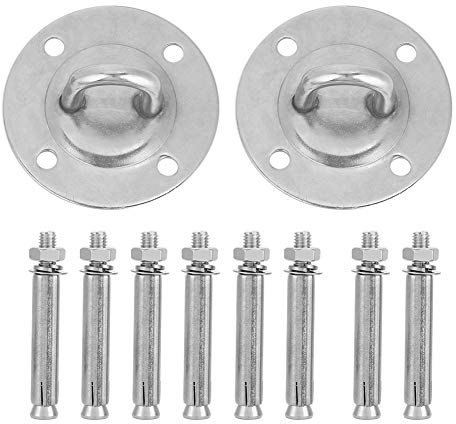 Joyzan Ancoraggio da Parete per Soffitto, Ganci Soffitto in Acciaio Inossidabile Gancio per Altalena Supporto con Viti Cinghie di Sospensione Anelli Ginnastica Yoga E Amaca Resistenza Battaglia Corda