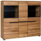 Home4You Highboard - Eiche geölt teilmassiv - Glas - B 163 cm - 6 Türen