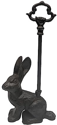 Generic Heavy Cast Iron Rabbit Doorstop with Carry Handle, 1 Piece, Home Decor